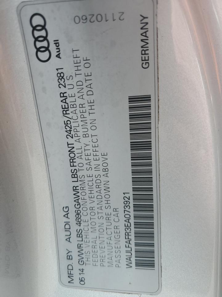 2014 Audi A5 Premium Plus VIN: WAULFAFR3EA073921 Lot: 63826705