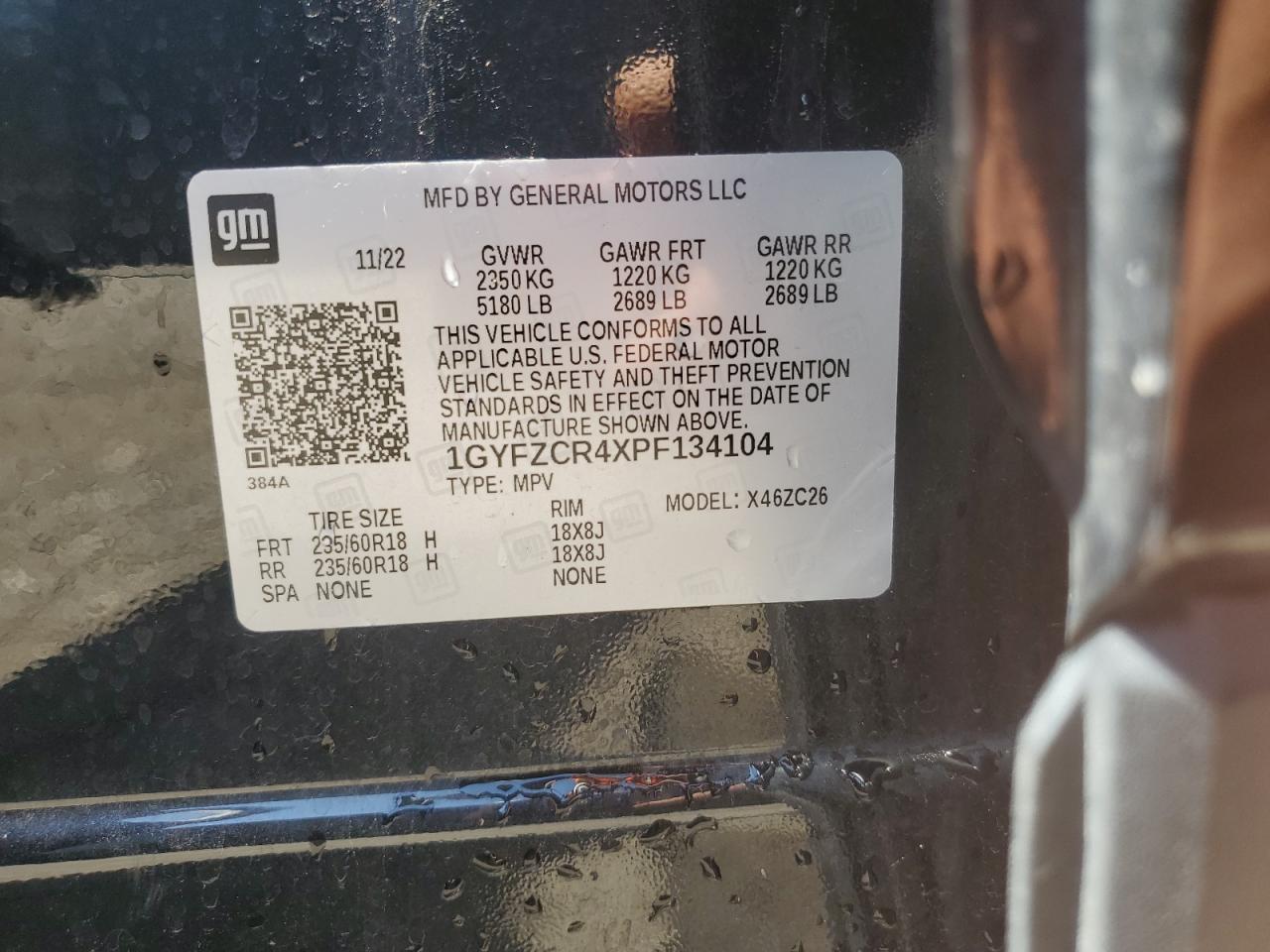 2023 Cadillac Xt4 Premium Luxury VIN: 1GYFZCR4XPF134104 Lot: 64824835