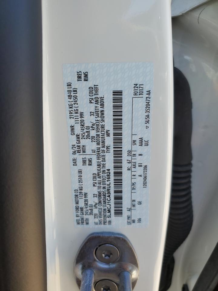 2024 Lincoln Corsair VIN: 5LMCJ1CA9RUL16824 Lot: 66610545