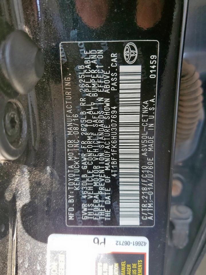 2017 Toyota Camry Le VIN: 4T1BF1FK6HU307694 Lot: 63529745