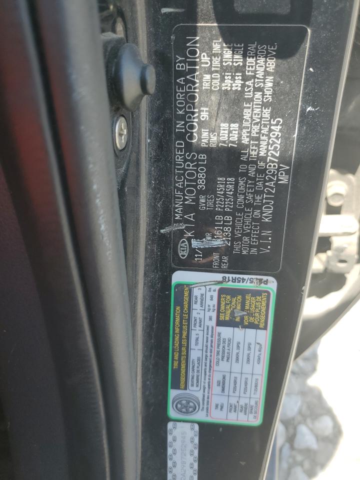 2011 Kia Soul + VIN: KNDJT2A29B7252945 Lot: 65024675