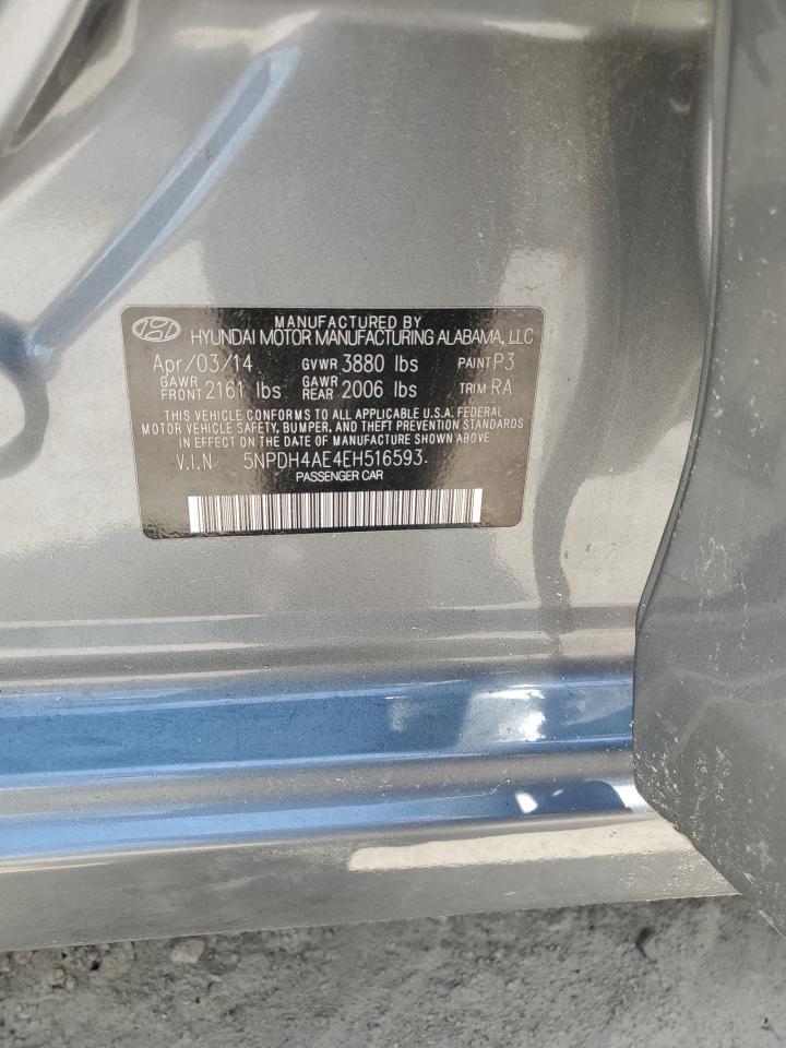 2014 Hyundai Elantra Se VIN: 5NPDH4AE4EH516593 Lot: 63252245