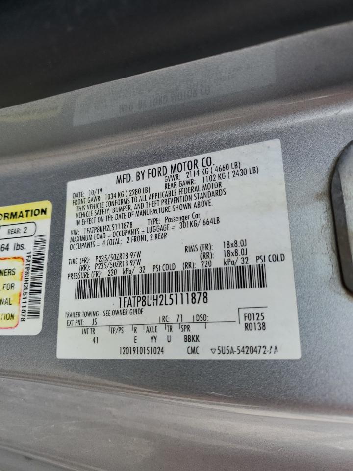 2020 Ford Mustang VIN: 1FATP8UH2L5111878 Lot: 64367155