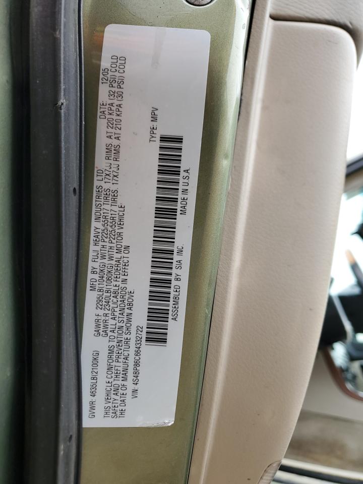 2006 Subaru Outback Outback 3.0R Ll Bean VIN: 4S4BP86C664332722 Lot: 64494255