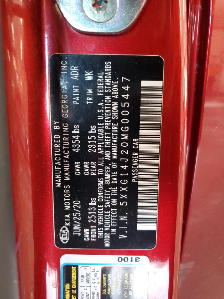 2021 Kia K5 Lxs VIN: 5XXG14J20MG005447 Lot: 64068075