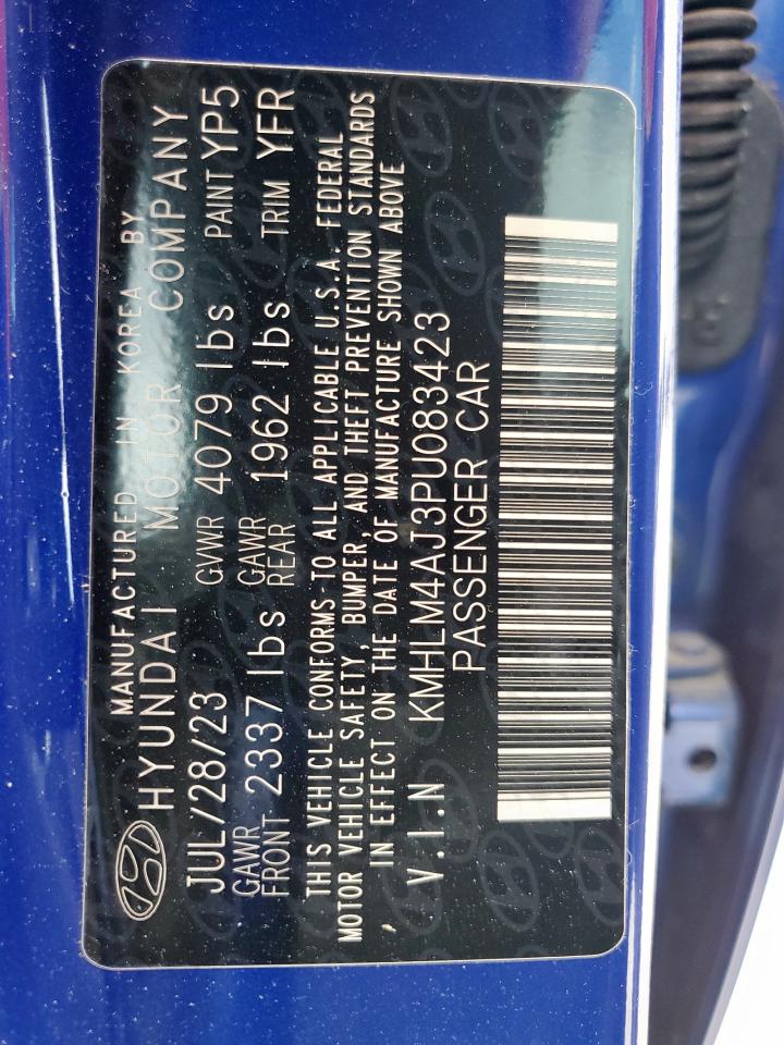 2023 Hyundai Elantra Blue VIN: KMHLM4AJ3PU083423 Lot: 63256305