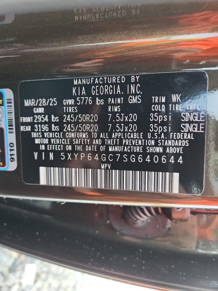 2025 Kia Telluride S VIN: 5XYP64GC7SG640644 Lot: 63281955