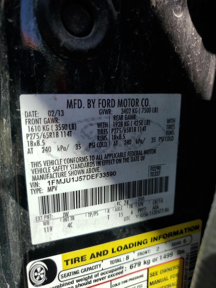2013 Ford Expedition Xlt VIN: 1FMJU1J57DEF33590 Lot: 62875495