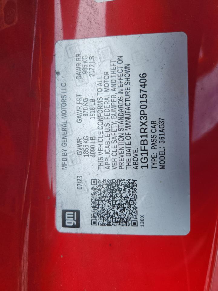 2023 Chevrolet Camaro Ls VIN: 1G1FB1RX3P0157406 Lot: 66370235