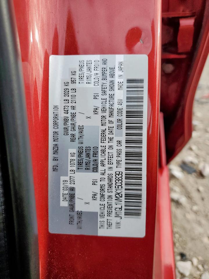 2019 Mazda 6 Touring VIN: JM1GL1VM2K1503839 Lot: 63668845