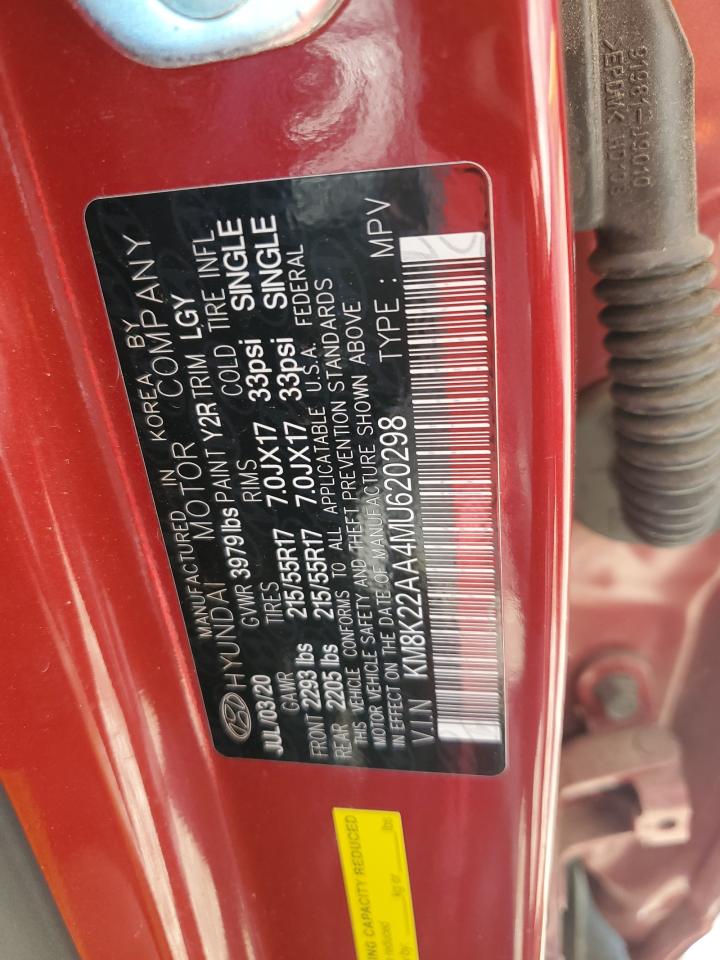 2021 Hyundai Kona Sel VIN: KM8K22AA4MU620298 Lot: 63699715