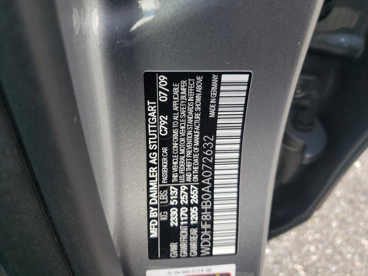 2010 Mercedes-Benz E 350 4Matic VIN: WDDHF8HB0AA072632 Lot: 63443775