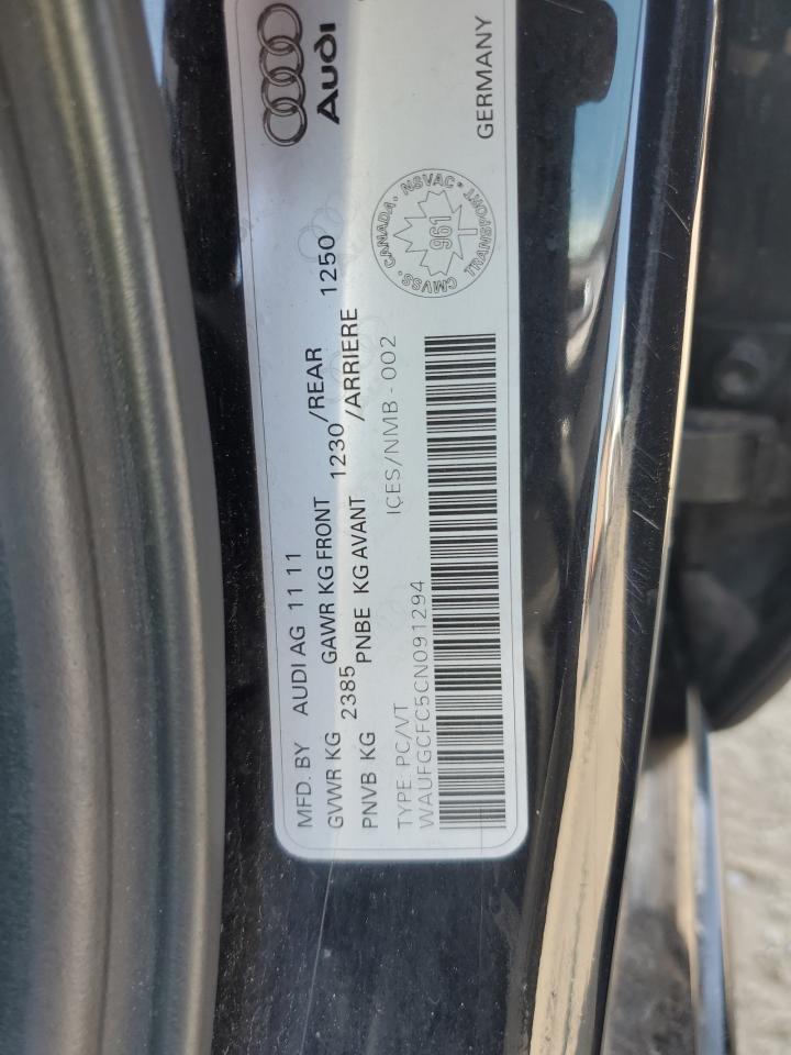 2012 Audi A6 Premium VIN: WAUFGCFC5CN091294 Lot: 64485165
