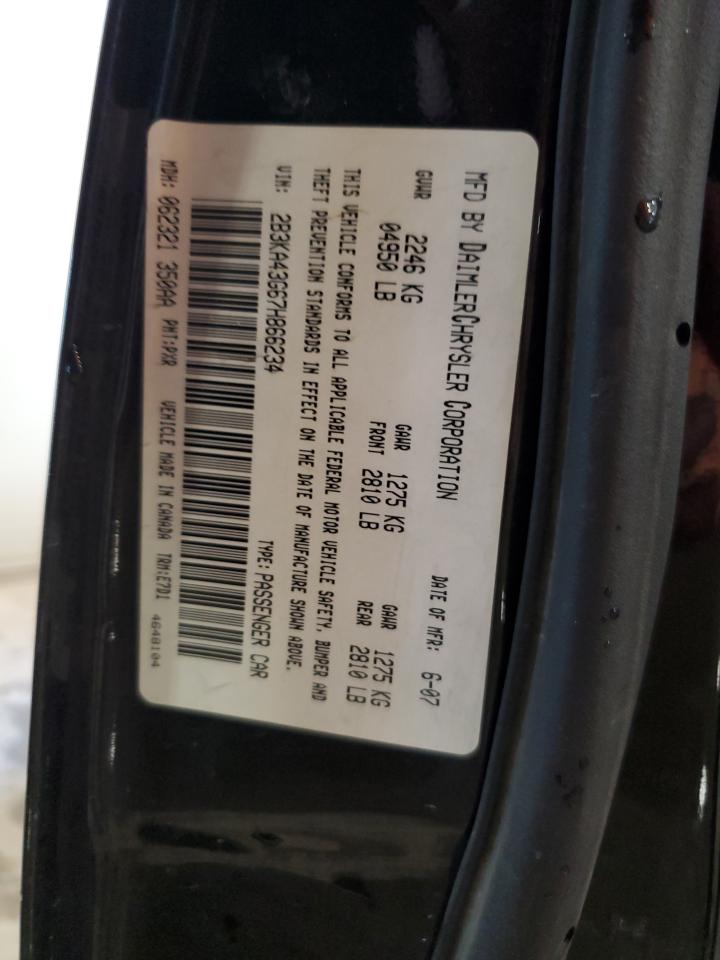 2007 Dodge Charger Se VIN: 2B3KA43G67H866234 Lot: 64834725