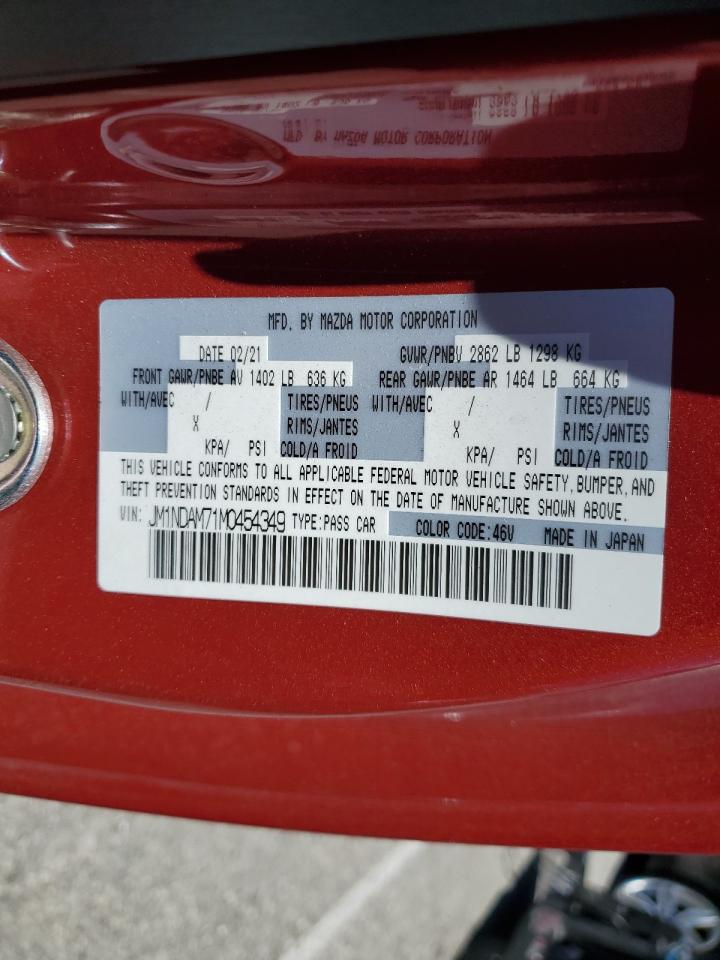 2021 Mazda Mx-5 Miata Grand Touring VIN: JM1NDAM71M0454349 Lot: 63943075