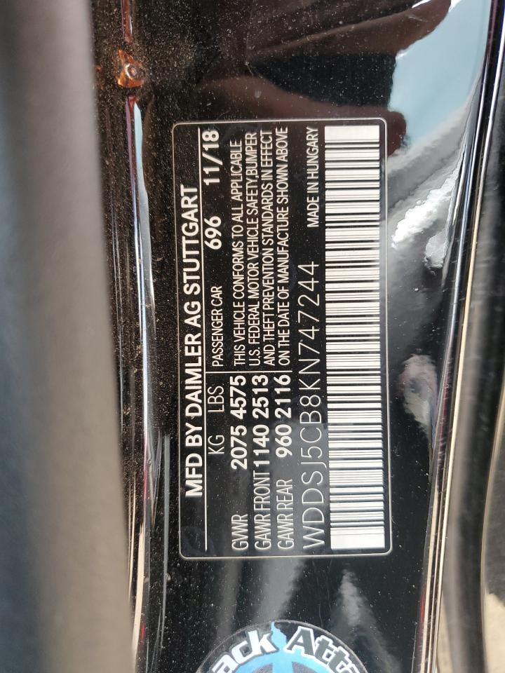 2019 Mercedes-Benz Cla 45 Amg VIN: WDDSJ5CB8KN747244 Lot: 64499355