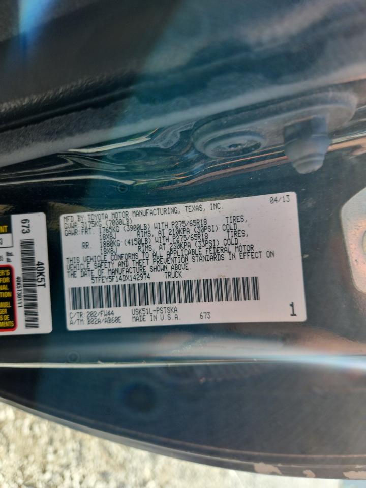 2013 Toyota Tundra Crewmax Sr5 VIN: 5TFEY5F14DX142974 Lot: 63593345
