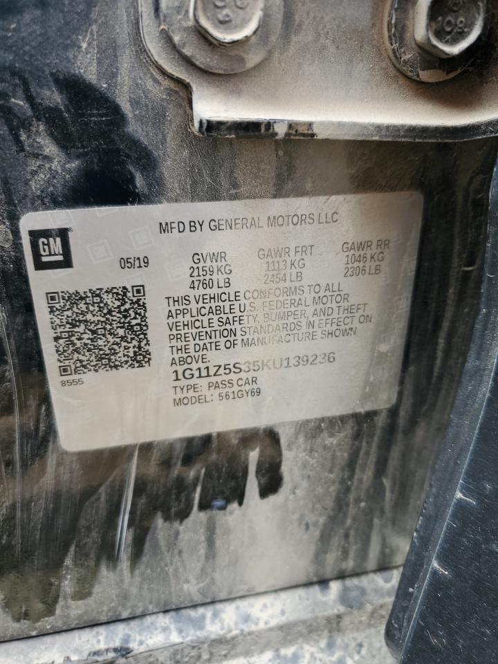 2019 Chevrolet Impala Lt VIN: 1G11Z5S35KU139236 Lot: 66074745