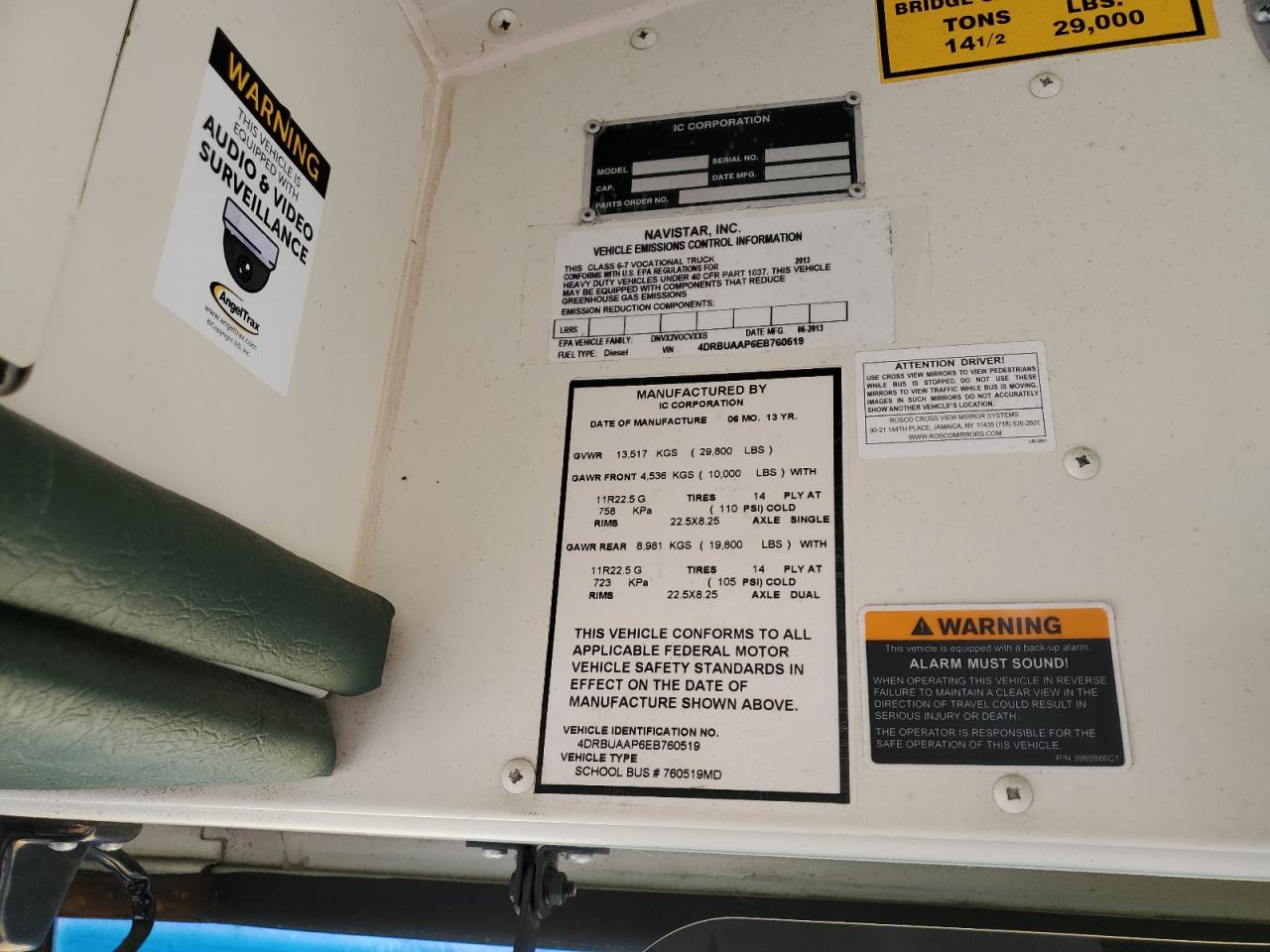 2014 Ic Corporation 3000 Ce VIN: 4DRBUAAP6EB760519 Lot: 64790865