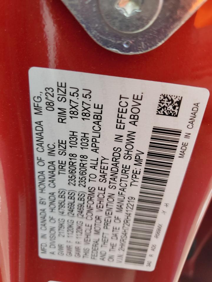 2024 Honda Cr-V Exl VIN: 2HKRS4H72RH412219 Lot: 66023475