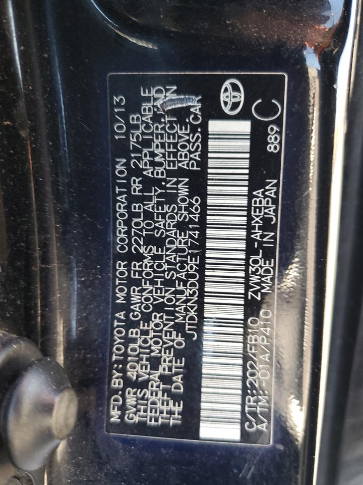 2014 Toyota Prius VIN: JTDKN3DU9E1741466 Lot: 61770535
