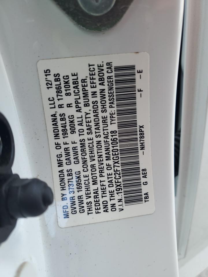 2016 Honda Civic Ex VIN: 19XFC2F7XGE010618 Lot: 64044115