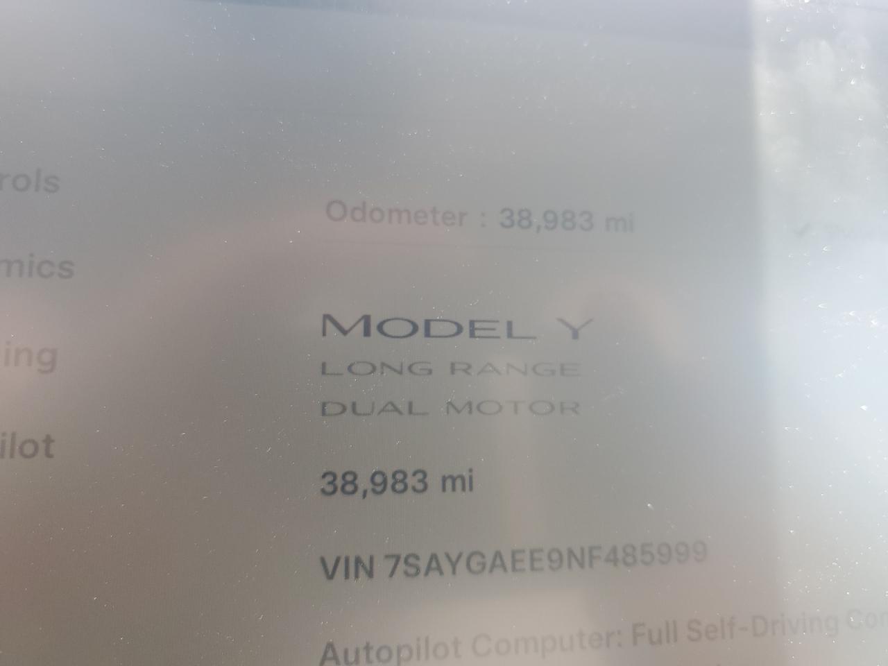 2022 Tesla Model Y VIN: 7SAYGAEE9NF485999 Lot: 62755705