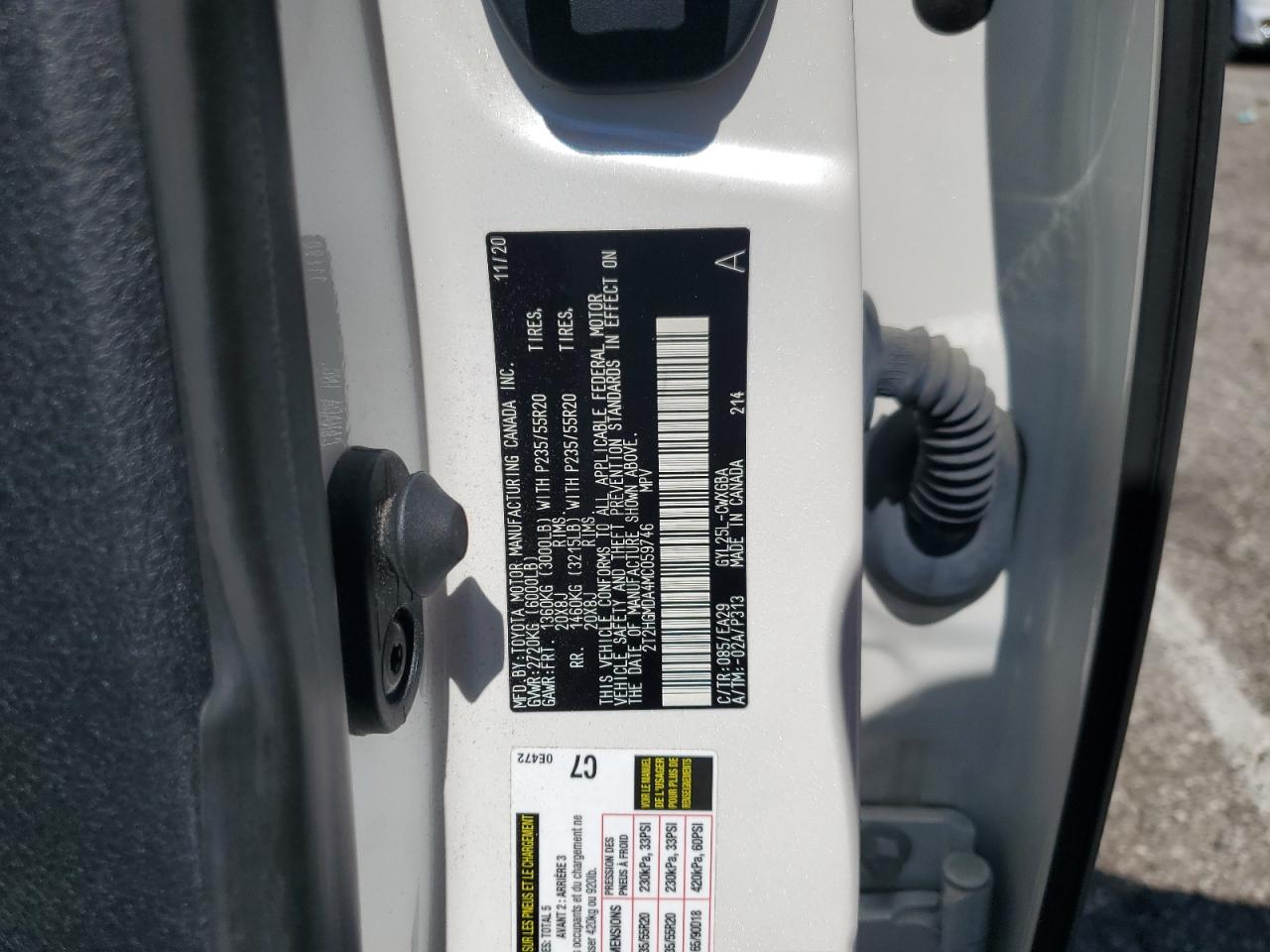 2021 Lexus Rx 450H VIN: 2T2HGMDA4MC059746 Lot: 63124805