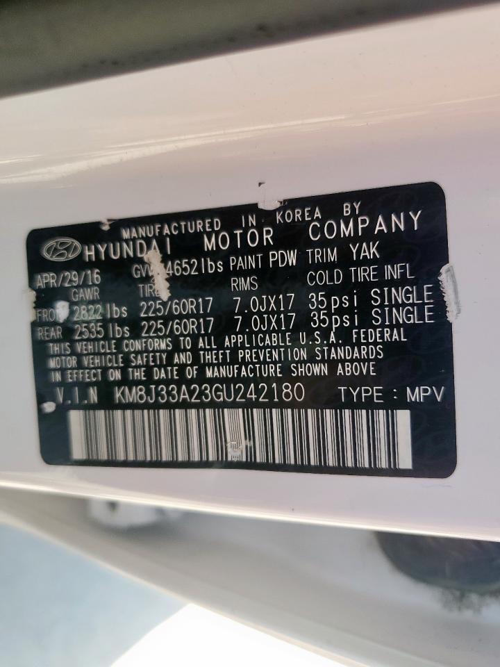 km8j33a23gu242180 KM8J33A23GU242180 2016 Hyundai Tucson Limited