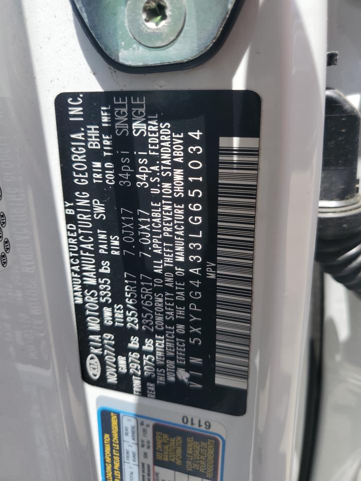 2020 Kia Sorento L VIN: 5XYPG4A33LG651034 Lot: 64613505