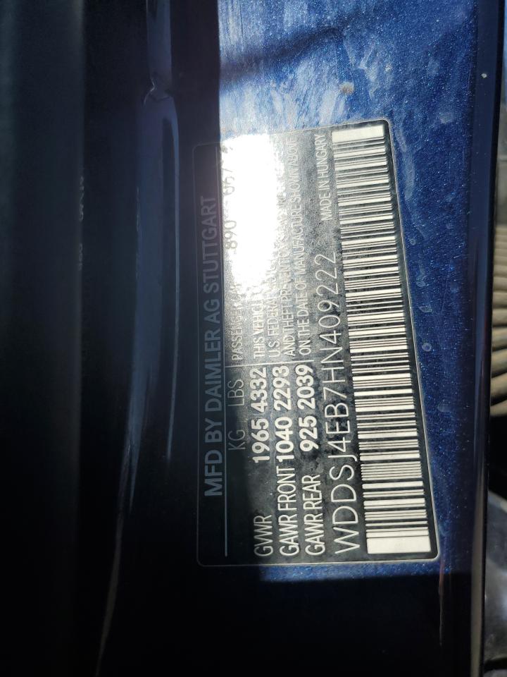 wddsj4eb7hn409222 WDDSJ4EB7HN409222 2017 Mercedes-Benz Cla 250