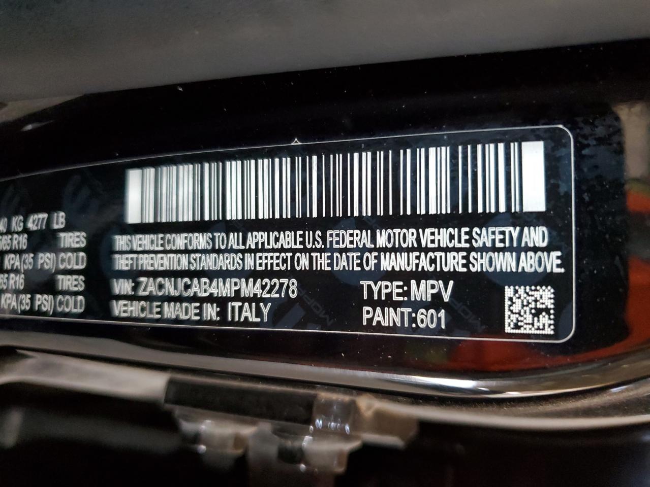 2021 Jeep Renegade Sport VIN: ZACNJCAB4MPM42278 Lot: 61868765