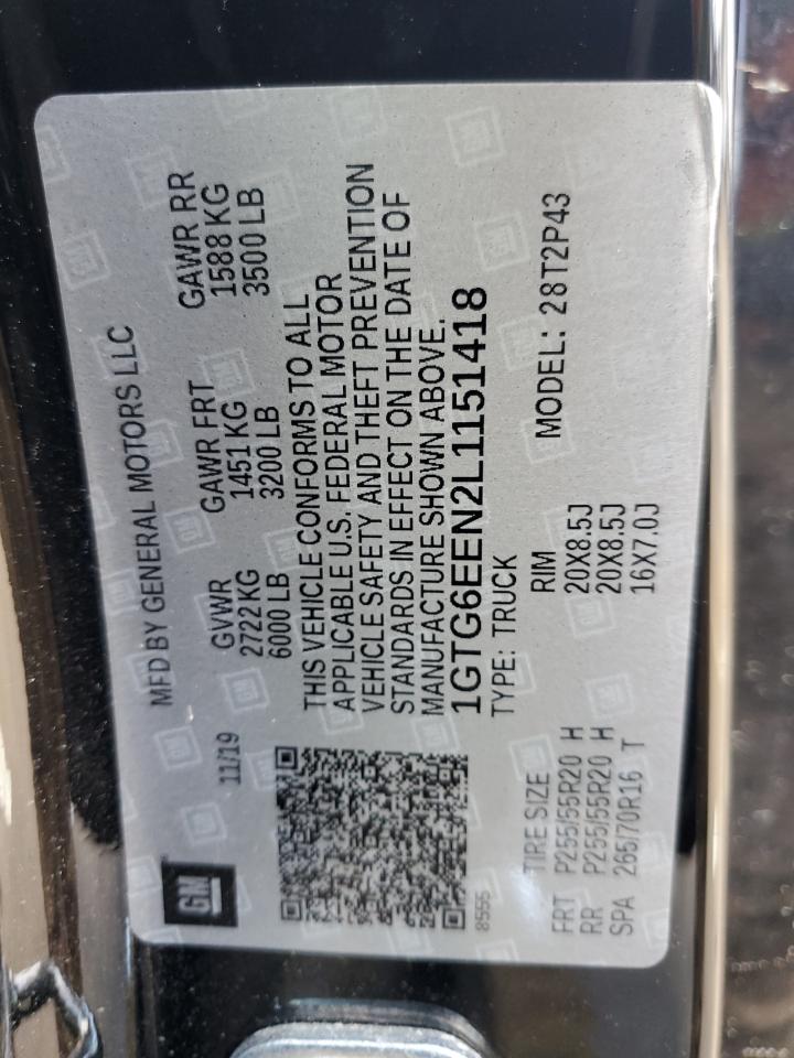 2020 GMC Canyon Denali VIN: 1GTG6EEN2L1151418 Lot: 62871165