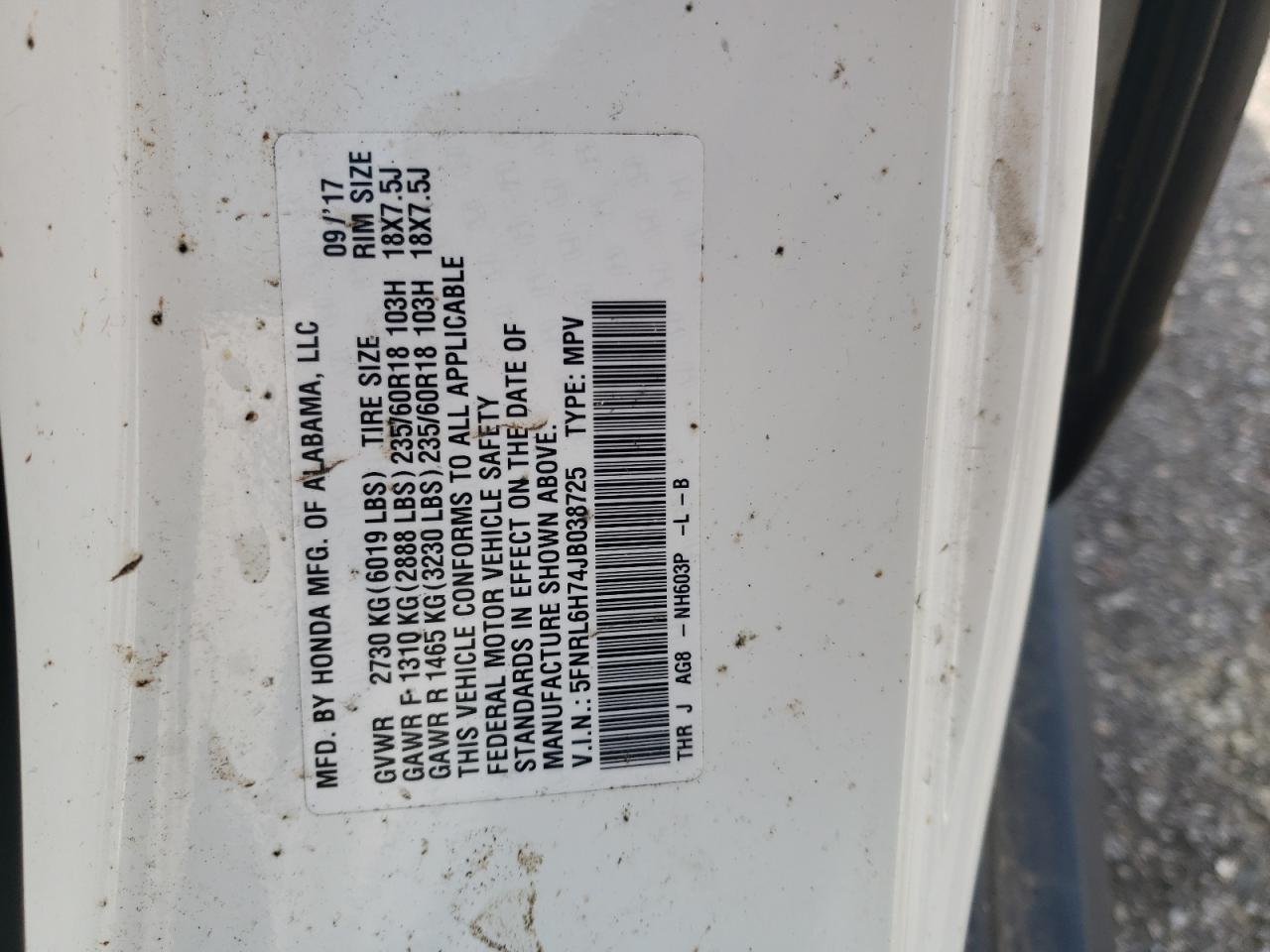2018 Honda Odyssey Exl VIN: 5FNRL6H74JB038725 Lot: 62981555