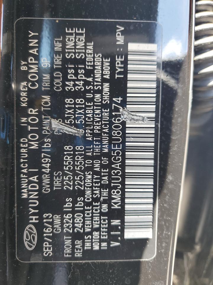 2014 Hyundai Tucson Gls VIN: KM8JU3AG5EU806174 Lot: 63477885