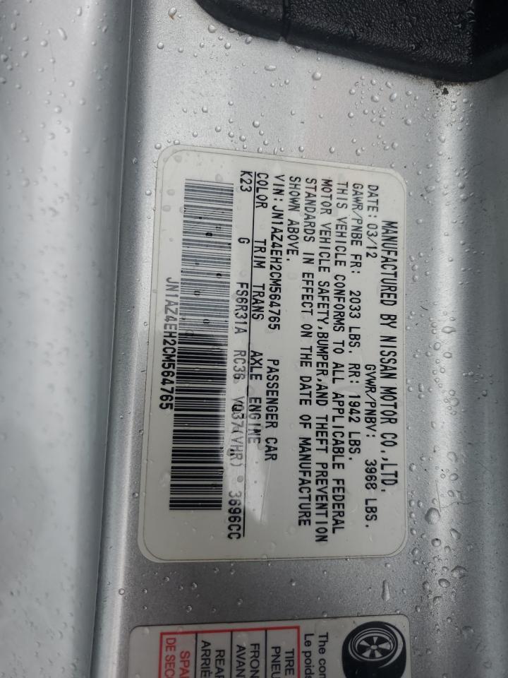 2012 Nissan 370Z Base VIN: JN1AZ4EH2CM564765 Lot: 61412505