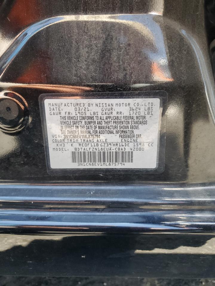 2021 Nissan Versa Sv VIN: 3N1CN8EV1ML875794 Lot: 65428615