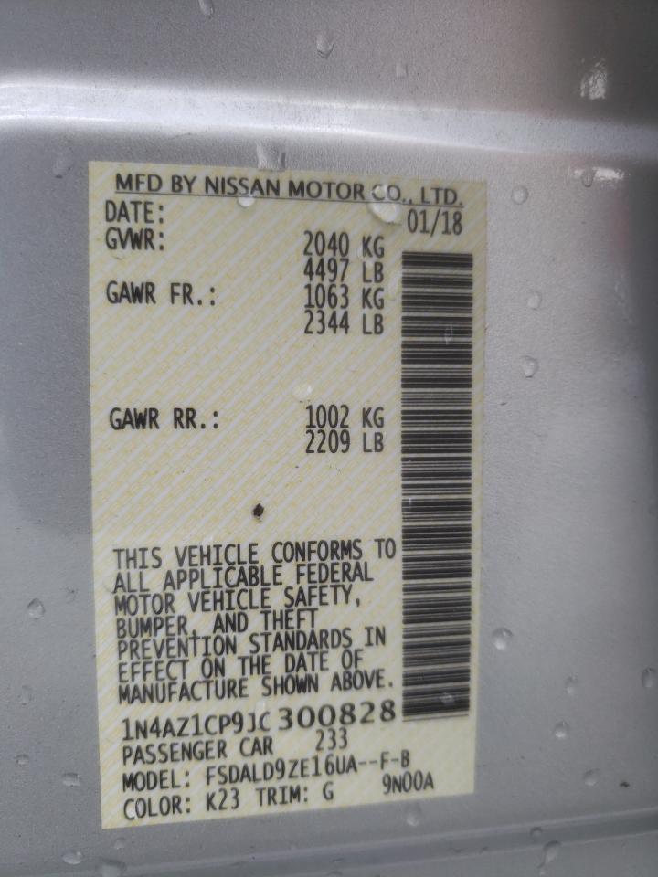 2018 Nissan Leaf S VIN: 1N4AZ1CP9JC300828 Lot: 64008865