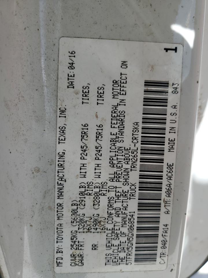 2016 Toyota Tacoma Access Cab VIN: 5TFRX5GN5GX068541 Lot: 61186405