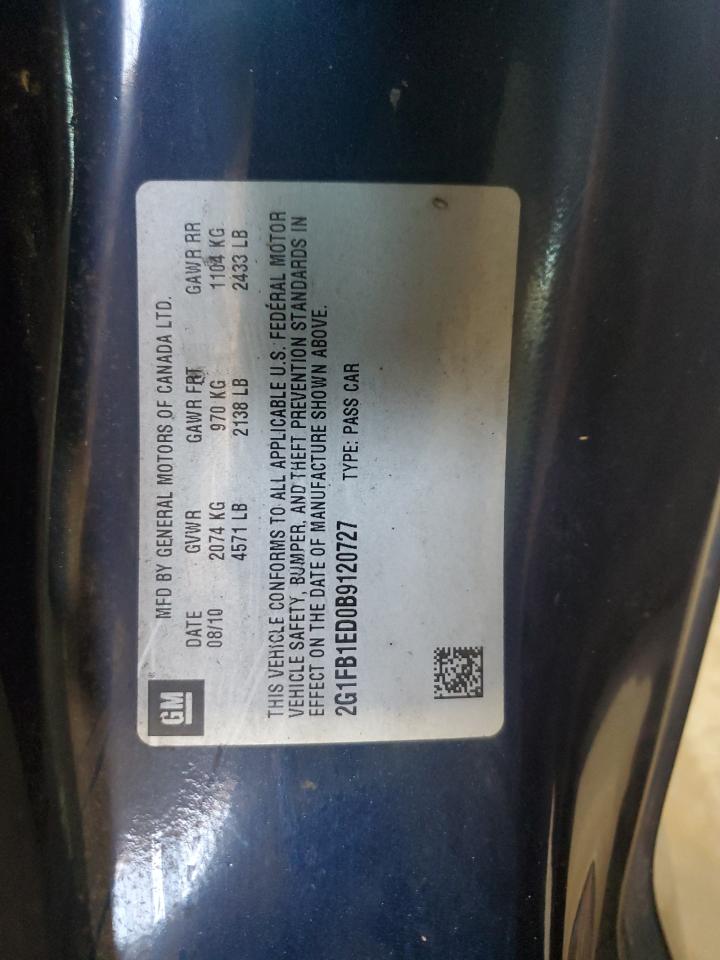 2011 Chevrolet Camaro Lt VIN: 2G1FB1ED0B9120727 Lot: 64781315