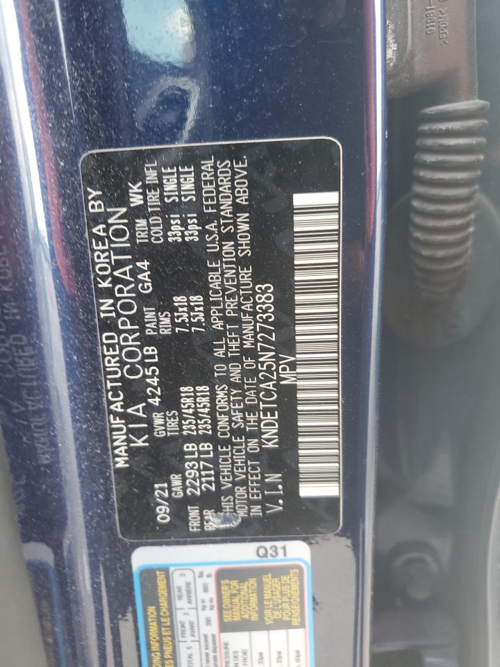 2022 Kia Seltos Sx VIN: KNDETCA25N7273383 Lot: 66104305