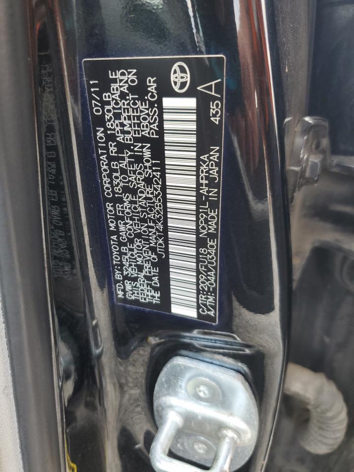 2011 Toyota Yaris VIN: JTDKT4K32B5342411 Lot: 64306335