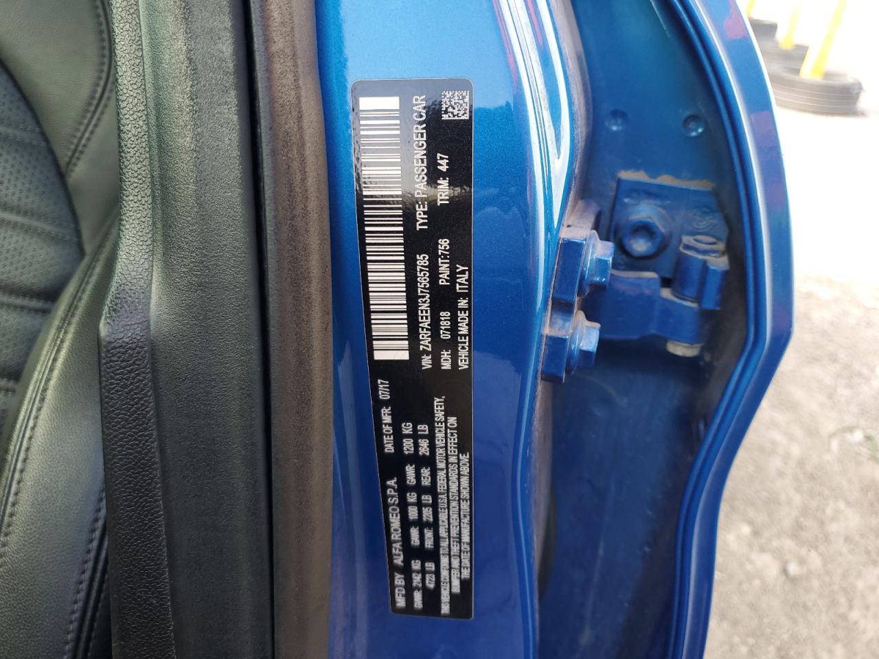 zarfaeen3j7565785 ZARFAEEN3J7565785 2018 Alfa Romeo Giulia Ti Q4