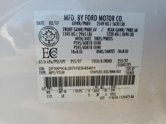 2017 FORD EDGE SEL  