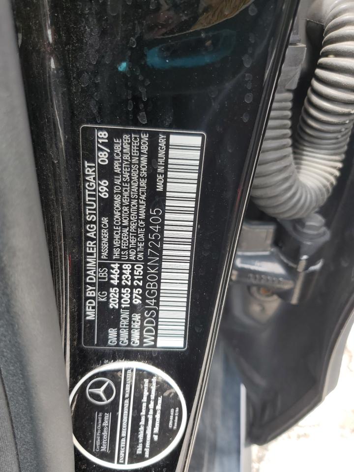 2019 Mercedes-Benz Cla 250 4Matic VIN: WDDSJ4GB0KN725405 Lot: 64991695
