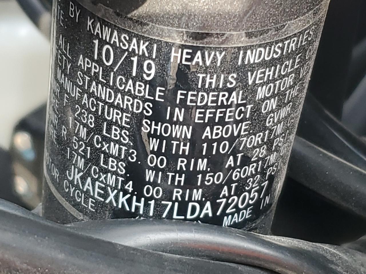 jkaexkh17lda72057 JKAEXKH17LDA72057 2020 Kawasaki Ex400