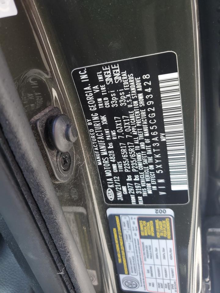 2012 Kia Sorento Base VIN: 5XYKT3A65CG293428 Lot: 65338585