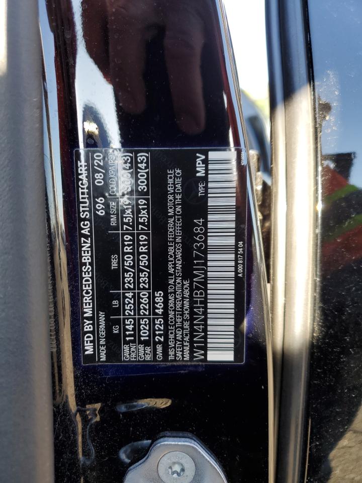 2021 Mercedes-Benz Gla 250 4Matic VIN: W1N4N4HB7MJ173684 Lot: 63702515