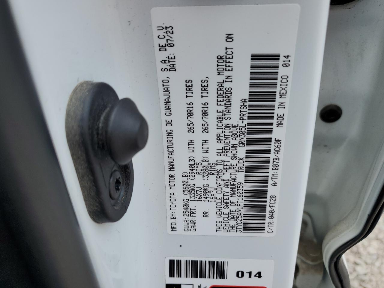 2023 Toyota Tacoma Double Cab VIN: 3TYCZ5AN1PT160359 Lot: 65206155