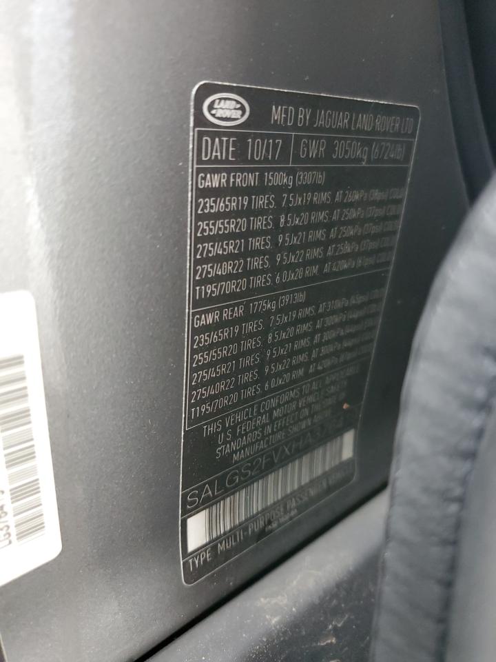 SALGS2FVXHA376419 2017 Land Rover Range Rover Hse